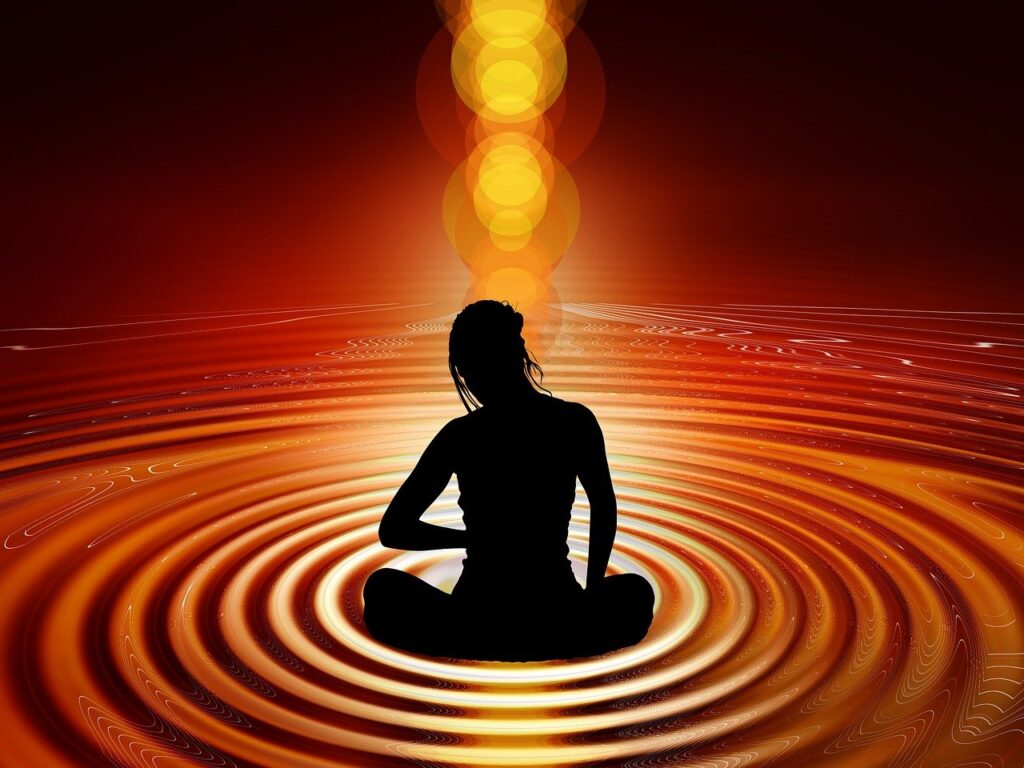 meditation, reflection, woman